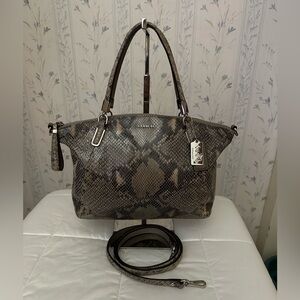 Coach Snake Texture Leather Satchel